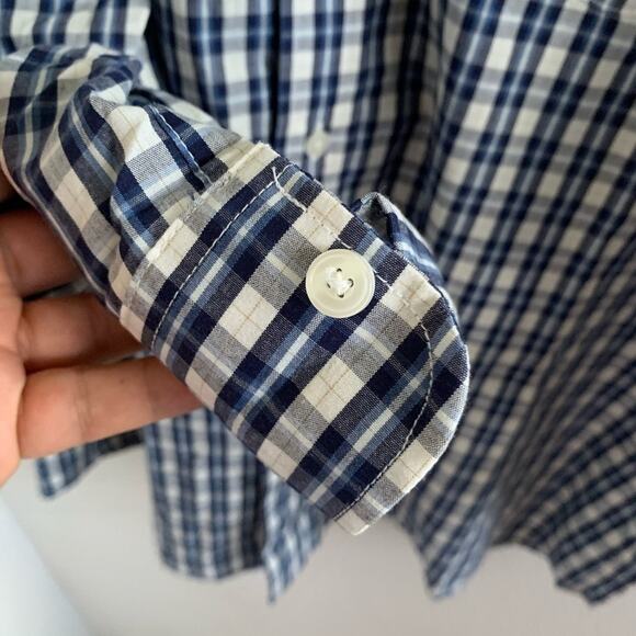 NWT Docker's Men Classic Fit Plaid Check Shirt Blue Hues XL - Picture 8 of 11